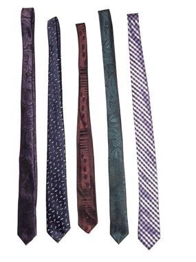 Bundle of 5 ties-Tommy Hilfiger&variety Brands - Purple, Blue, Red, Green, Black